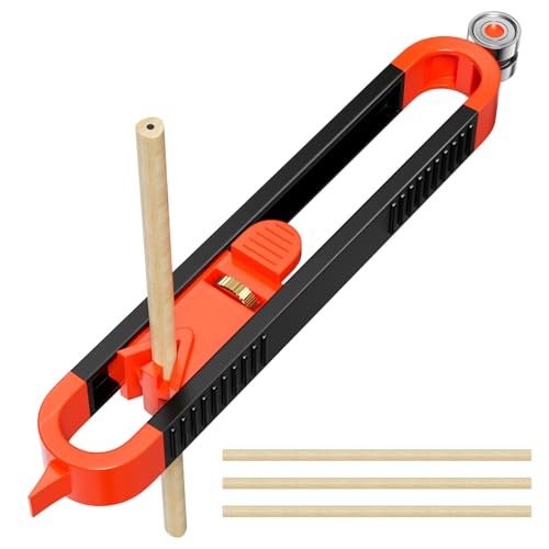 Labmilon Konturenlehre, Anreißwerkzeug, Contour Gauge mit 3 Bleistift, Profil-Anreißlineal, Konturlehre Holzbearbeitung Werkzeug, Profil Markierungswerkzeug, Profillehre zum Messen von Holz von Labmilon