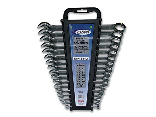 Labor 23836 Wiederaufladbare Ringmaulschlüssel 6 bis 22 mm, 17 Stück von Labor