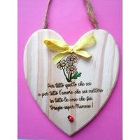 Muttertagsherz Aus Personalisiertem Holz Graviert Muttertag 18 cm X 12 von LabottegadiluluStore