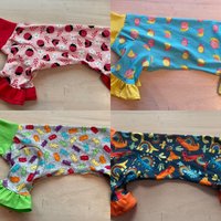 Lg Ruffles Rollkragen Baumwolle Stricken Jammies Designs in Drop Down 20% Gehen An Crest Care von LabrujasJewels
