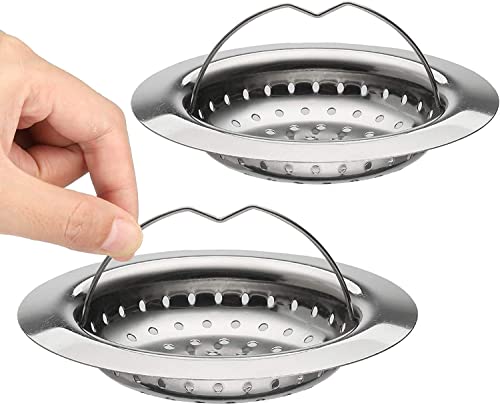 Abflusssieb 2 Stück Edelstahl Küche Waschbecken Rostfrei Spüle Sieb 9cm, 11cm mit Griff Universal Abfluss Sieb Sink Strainer für Küche Dusche Waschbecken (9CM) von Labstandard