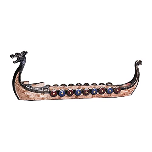Labstandard Räucherstäbchenhalter mit Drachenboot, Kunstharz, Wikingerschiffe, handgeschnitzt, Retro-Schiffe, Ornament, traditionelles Design, Handwerk, Dekoration für Zuhause von Labstandard