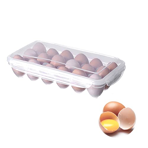 Labstandard Eierbox 10, 18 Gitter Transparent Kunststoff Eierbehälter für Kühlschrank Stapelbar Tragbare Ei Aufbewahrungsbox mit Deckel Ei Halter Eierablage Ei Organizer (18 Gitter) von Labstandard