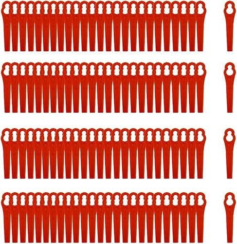 Labstandard 100 Stück Rasentrimmer Ersatzmesser Kunststoff Ersatzmesser Trimmer Rasentrimmer Messer Rasenmäher Klinge Kunststoff Rasentrimmer Zubehör Kunststoffmesser für Akku-Rasentrimmer von Labstandard