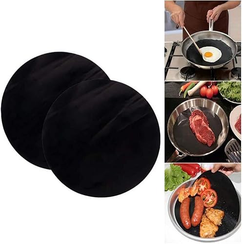 Labstandard BBQ Rund Grillmatte Antihaft Grillmatten Backmatte Backpapier Wiederverwendbar Grillmatten für Gasgrill und Holzkohle Hitzebeständig Zuschneidbar Wiederverwendbar PFOA-Frei Grillmatte (2) von Labstandard