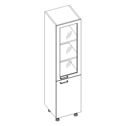 Labtable Melamin Laborschrank mit 1 Glastür und 1 Tür, Links Seite Türaufhängung, 600mm Länge, 450mm Breite, 1960mm Höhe Labtable Melamin Laborschrank mit 1 Glastür und 1 Tür, Links Seite Türaufhängung, 600mm Länge, 450mm Breite, 1960mm Höhe von Labtable