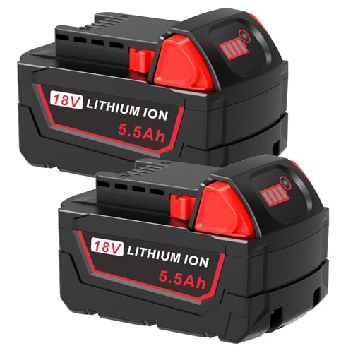 LabTEC 2 Packs 5.5Ah Lithium-Ionen-Akku für Milwaukee M18, Kompatibel mit Milwaukee M18 18V Akku-Elektrowerkzeugen 48-11-1815 48-11-1820 48-11-1830 48-11-1840 48-11-1850 48-11-1860 LabTEC 2 Packs 5.5Ah Lithium-Ionen-Akku für Milwaukee M18, Kompatibel mit Milwaukee M18 18V Akku-Elektrowerkzeugen 48-11-1815 48-11-1820 48-11-1830 48-11-1840 48-11-1850 48-11-1860 von Labtec