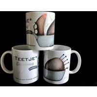 Teetje-Kaffeebecher Tasse Becher Geschirr Lacaluna Kaffee Tee Tischdecke Kunst Gemälde Malerei von Lacaluna