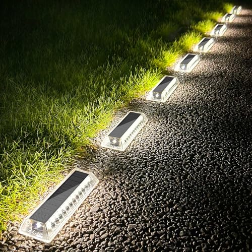 Lacasa Solarlampen für Außen, Solar Bodenleuchten Aussen 8 Stück, Solarleuchten Garten 50LM LED Gartenbeleuchtung IP68 Wasserdicht Solarlampe Wegeleuchten für Gartendeko Terrasse Hof, Kaltweiß 6000K von Lacasa