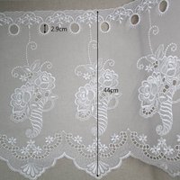 Premium Qualität 1 Jahr Bestickter Tüll Spitzen Fenster Volant Vorhang Yh1116 36"x17"(90x44cm Laceking2013 Hergestellt in Korea von Laceking