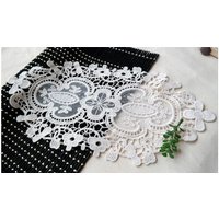 Premium Qualität 1 Stück Stickerei Broderie Anglaise Spitzendeckchen Muster Elfenbein Yh M3 Größe 28cm 13cm | 11" 5" Laceking Hergestellt in Korea von Laceking