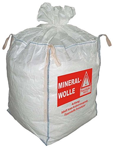 ARZER 5 Big Bag, FIBC, Mineralwolle, MIWO, Entsorgungssack, 90x90x110cm SWL 150Kg (5,86€ / 5 stück) von ARZER