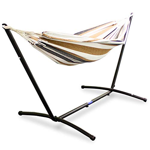 Lacestone Hängematte mit Gestell Hängeliege Relaxliege Outdoor Indoor 180x140 bis 120Kg (Capri) von Lacestone