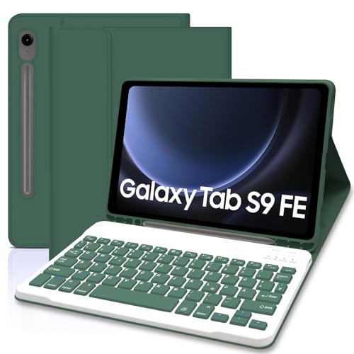 Tastatur Hülle für Samsung Galaxy S10 FE 10.9 Zoll 2025 / S9 FE 10.9 Zoll 2023 / S9 11 Zoll 2023, Schutzhülle mit Pencil Halter QWERTZ Layout, Magnetisch Abnehmbarer Tastatur Hülle für Samsung Galaxy S10 FE 10.9 Zoll 2025 / S9 FE 10.9 Zoll 2023 / S9 11 Zoll 2023, Schutzhülle mit Pencil Halter QWERTZ Layout, Magnetisch Abnehmbarer von Lachesis