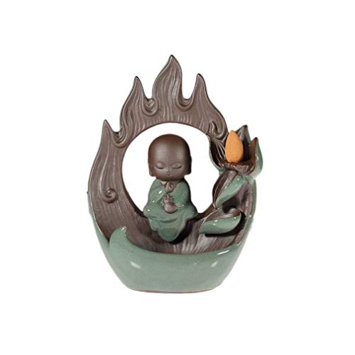 lachineuse – Meditierender Bonze-Räucherbrunnen – Wasserfall-Räuchergefäß 20 cm – Keramik – Räucherstäbchenhalter für Innendekoration – asiatisches Zen-Dekor – chinesischer Mönch-Räucherstäbchenhalter lachineuse – Meditierender Bonze-Räucherbrunnen – Wasserfall-Räuchergefäß 20 cm – Keramik – Räucherstäbchenhalter für Innendekoration – asiatisches Zen-Dekor – chinesischer Mönch-Räucherstäbchenhalter von lachineuse