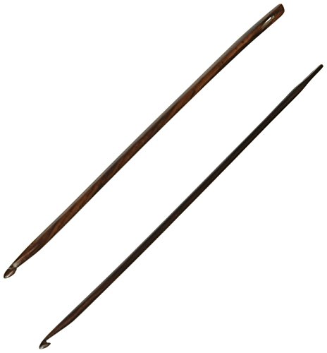 Lacis Knooking Palisander-Nadeln, 20,3 cm, E4/3,5 mm bis F8/5 mm, 2 Stück, Holz, Rosewood von Lacis