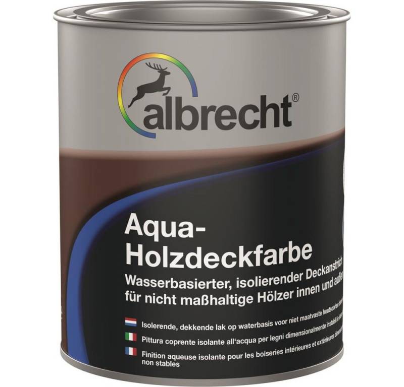 Lack Albrecht Holzlack Aqua-Holzdeckfarbe 750 ml Lack Holzfarbe von Lack Albrecht