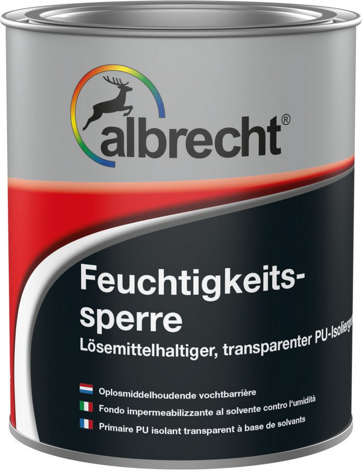 Lack Albrecht Isoliergrundierung Feuchtigkeitssperre farblos 750ml Isoliergrund Isolieranstrich von Lack Albrecht