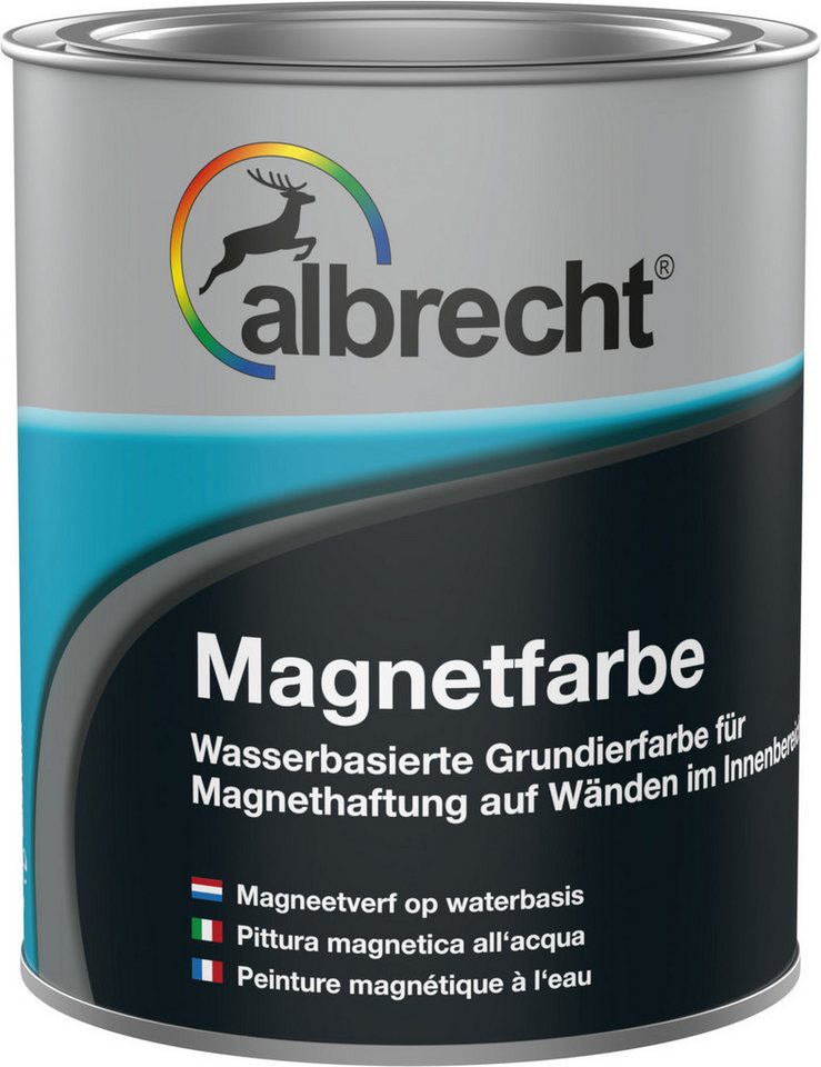 Lack Albrecht Magnetfarbe Grundierfarbe starke Magnethaftung dunkelgrau 750 ml von Lack Albrecht