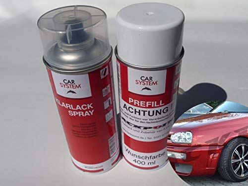Lackpoint Spraydose Set 400ml Basislack Candy Red Metallic + Klarlack Autolack von Lackpoint