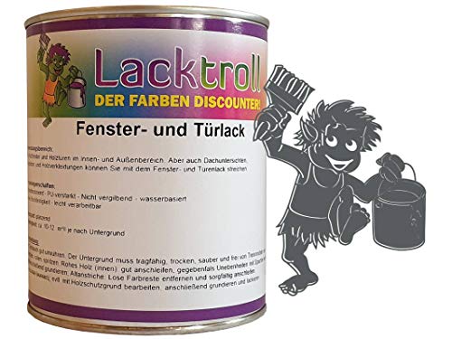 Fenster- und Türlack Basaltgrau RAL 7012 Seidenglanz 750 ml von Lacktroll