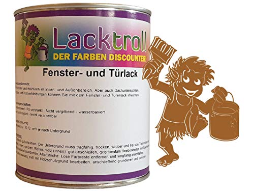 Fenster- und Türlack Ockerbraun RAL 8001 Seidenglanz 750 ml von Lacktroll