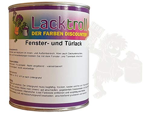 Fenster- und Türlack Verkehrsweiß RAL 9016 Seidenglanz 750 ml von Lacktroll