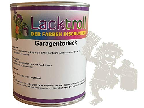 Garagentorlack Grauweiß RAL 9002 Seidenglanz 750 ml von Lacktroll