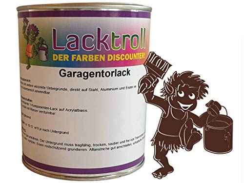 Garagentorlack Mahagonibraun RAL 8016 Seidenglanz 750 ml von Lacktroll