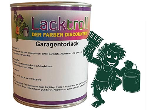 Garagentorlack Moosgrün RAL 6005 Seidenglanz 750 ml von Lacktroll