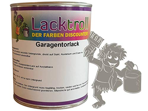Garagentorlack Steingrau RAL 7030 Seidenglanz 750 ml von Lacktroll