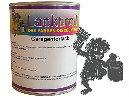 Garagentorlack Verkehrsgrau B RAL 7043 Seidenglanz 750 ml von Lacktroll