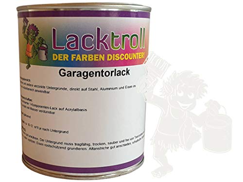 Garagentorlack Verkehrsweiß RAL 9016 Seidenglanz 750 ml von Lacktroll