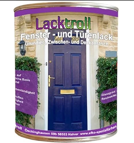 Lacktroll Fenster- und Türlack 3in1 Ockerbraun RAL 8001 Seidenglanz 750 ml von Lacktroll