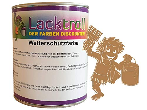 Wetterschutzfarbe Braunbeige RAL 1011 Gebindegröße 750 ml von Lacktroll