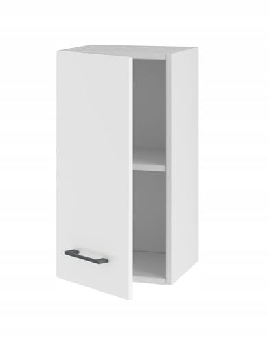 Hängeschrank Küchenschrank 30 cm mit Türen - schmaler Oberschrank für die Küche - einfach zu montieren - ideal für kleine Küchen - stabile Möbel (weißes Acryl glänzend) von Laclar