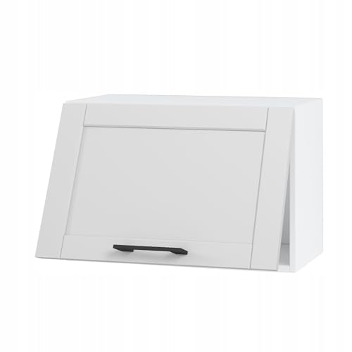 Hängeschrank Küche 50 cm - Kompakter Oberschrank mit Klapptür - praktischer Stauraum - hochwertige Möbelplatte - einfacher Selbstmontage - ideal für kleine und große Küchen (weißer RAHMEN) von Laclar