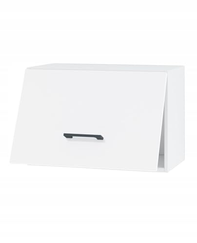 Hängeschrank Küche 50 cm - Kompakter Oberschrank mit Klapptür - praktischer Stauraum - hochwertige Möbelplatte - einfacher Selbstmontage - ideal für kleine und große Küchen (weißes Acryl glänzend) von Laclar
