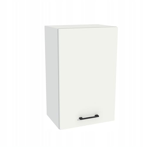 Laclar Eck-Hängeschrank Capri 45x72x32 cm - Küchenschrank mit Soft-Close Tür -Einlegeböden - Laminat 16 mm - Selbstmontage Küchenmöbel - modern - Wandmontage -praktisch, langlebig - Weiß Matt/Weiß von Laclar
