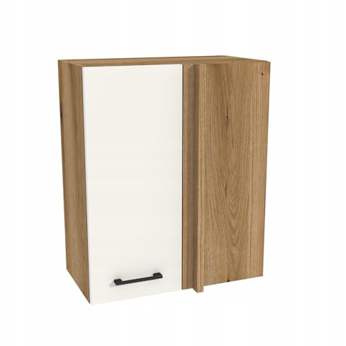 Laclar Eck-Hängeschrank Küche Capri 65x32x72 cm - Oberschrank Eckschrank mit Soft-Close Tür & 2 Einlegeböden - Moderner Wandschrank - zur Selbstmontage - Korpus Eiche Evoke, Front Weiß matt Laclar Eck-Hängeschrank Küche Capri 65x32x72 cm - Oberschrank Eckschrank mit Soft-Close Tür & 2 Einlegeböden - Moderner Wandschrank - zur Selbstmontage - Korpus Eiche Evoke, Front Weiß matt von Laclar