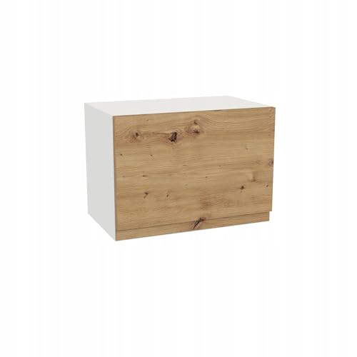 Laclar FREZO Dunstabzugshaubenschrank - Grifflos - Soft-Close - Modern - Elegante Integration für Ihre Küche - 50x32x72 cm - Weißfront grifflos Eiche Artisan von Laclar