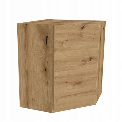 Laclar FREZO Eck-Küchenschrank Oben - Grifflos - Modern - Mit Soft-Close - Ideale Raumnutzung für Ihre Küche - 60x32x72 cm - Eiche Evoke Front Artisan Eiche von Laclar