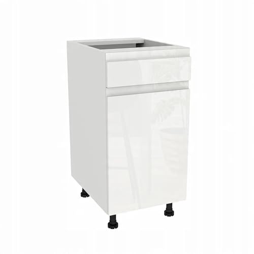 Laclar FREZO Küchen-Unterschrank mit Schubladen - Grifflos - Soft-Close - Hochglanz - Elegante & funktionale Lösung für Ihre Küche - 40x48,5x72 cm - Weiß, Front: Hochglanz Weiß grifflos Laclar FREZO Küchen-Unterschrank mit Schubladen - Grifflos - Soft-Close - Hochglanz - Elegante & funktionale Lösung für Ihre Küche - 40x48,5x72 cm - Weiß, Front: Hochglanz Weiß grifflos von Laclar
