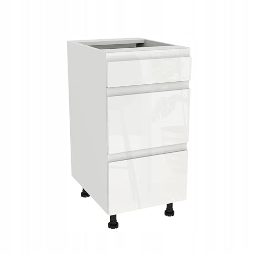 Laclar FREZO Küchen-Unterschrank mit Schubladen - Grifflos - Soft-Close - Hochglanz - Elegante & funktionale Lösung für Ihre Küche - 40x48,5x72 cm - Weiß, Front: Hochglanz Weiß grifflos Laclar FREZO Küchen-Unterschrank mit Schubladen - Grifflos - Soft-Close - Hochglanz - Elegante & funktionale Lösung für Ihre Küche - 40x48,5x72 cm - Weiß, Front: Hochglanz Weiß grifflos von Laclar