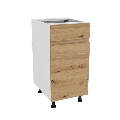 Laclar FREZO Küchen-Unterschrank mit Schubladen - Grifflos - Soft-Close - Modern - Ergonomische Stauraumlösung für Ihre Küche - 40x48,5x72 cm - Weißfront grifflos Eiche Artisan Laclar FREZO Küchen-Unterschrank mit Schubladen - Grifflos - Soft-Close - Modern - Ergonomische Stauraumlösung für Ihre Küche - 40x48,5x72 cm - Weißfront grifflos Eiche Artisan von Laclar