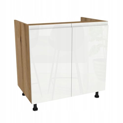Laclar FREZO Spülenunterschrank - Grifflos - Soft-Close - Hochglanz - Funktional & Elegant für Ihre Küche - 80x48,5x72 cm - Eiche Evoke Front grifflos Weiß Laclar FREZO Spülenunterschrank - Grifflos - Soft-Close - Hochglanz - Funktional & Elegant für Ihre Küche - 80x48,5x72 cm - Eiche Evoke Front grifflos Weiß von Laclar