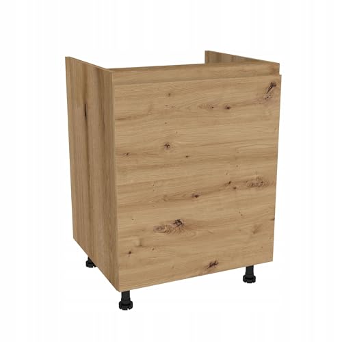 Laclar FREZO Spülenunterschrank - Grifflos - Soft-Close - Modern - Funktional & Elegant für Ihre Küche - 60x48,5x72 cm - Eiche Evoke Front Artisan Eiche von Laclar