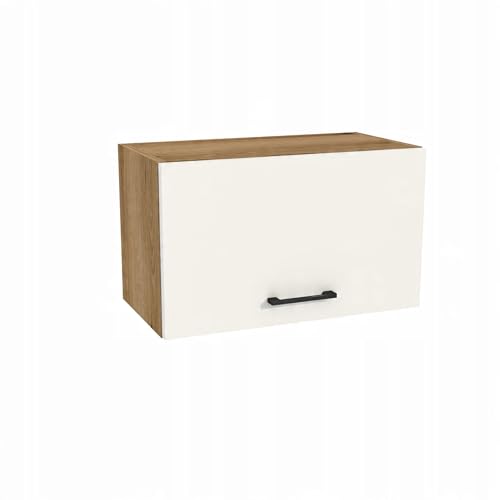 Laclar Hängeschrank Küche Capri 60x32x36 cm - Oberschrank für Dunstabzugshaube mit Soft-Close Tür - Moderner Küchen Wandschrank - Selbstmontage, Stauraum - Korpus Eiche Evoke, Front Weiß matt Laclar Hängeschrank Küche Capri 60x32x36 cm - Oberschrank für Dunstabzugshaube mit Soft-Close Tür - Moderner Küchen Wandschrank - Selbstmontage, Stauraum - Korpus Eiche Evoke, Front Weiß matt von Laclar