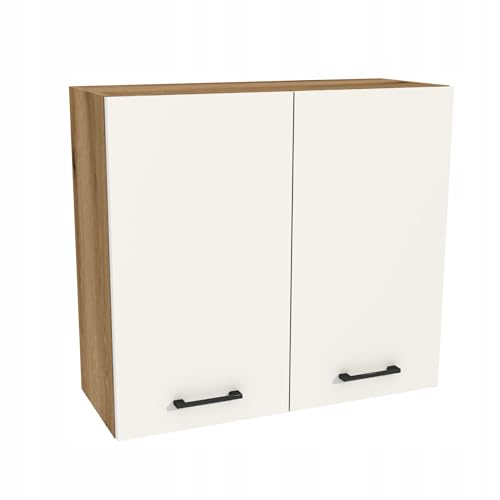 Laclar Hängeschrank Küche Capri 80x32x72 cm - Oberschrank mit Soft-Close Tür & 2 Einlegeböden - Moderner Küchen Wandschrank - zur Selbstmontage - Korpus Eiche Evoke, Front Weiß matt Laclar Hängeschrank Küche Capri 80x32x72 cm - Oberschrank mit Soft-Close Tür & 2 Einlegeböden - Moderner Küchen Wandschrank - zur Selbstmontage - Korpus Eiche Evoke, Front Weiß matt von Laclar