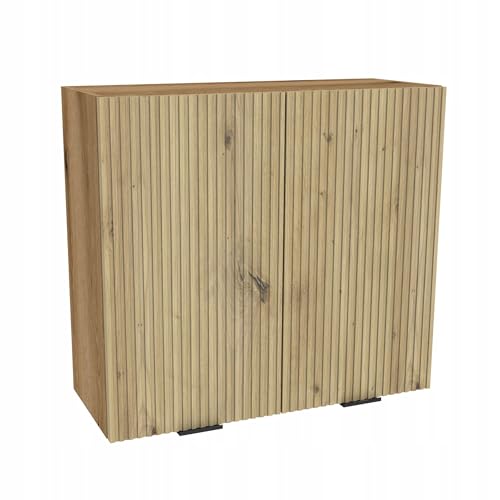 Laclar Küchen Eckschrank Hängeschrank VIGO RYFLA - Modernes Design mit Soft-Close - 80x72x32 cm - Stauraum & Stil für Ihre Küche - Eiche Evoke Korpus - RYFLA Front Eiche Artisan von Laclar